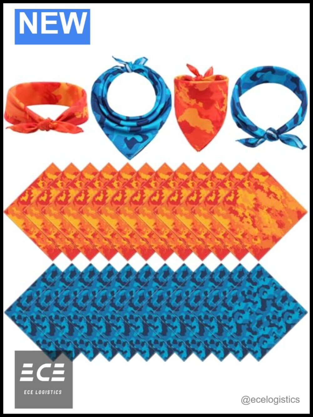 24 Pack Digital Camo Bandanas 20x20 Head Face Cover Multi Way Wear